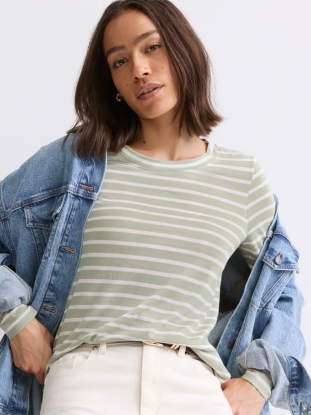 LOFT Lightweight Striped Long Sleeve Everyday Top Women’s XL
